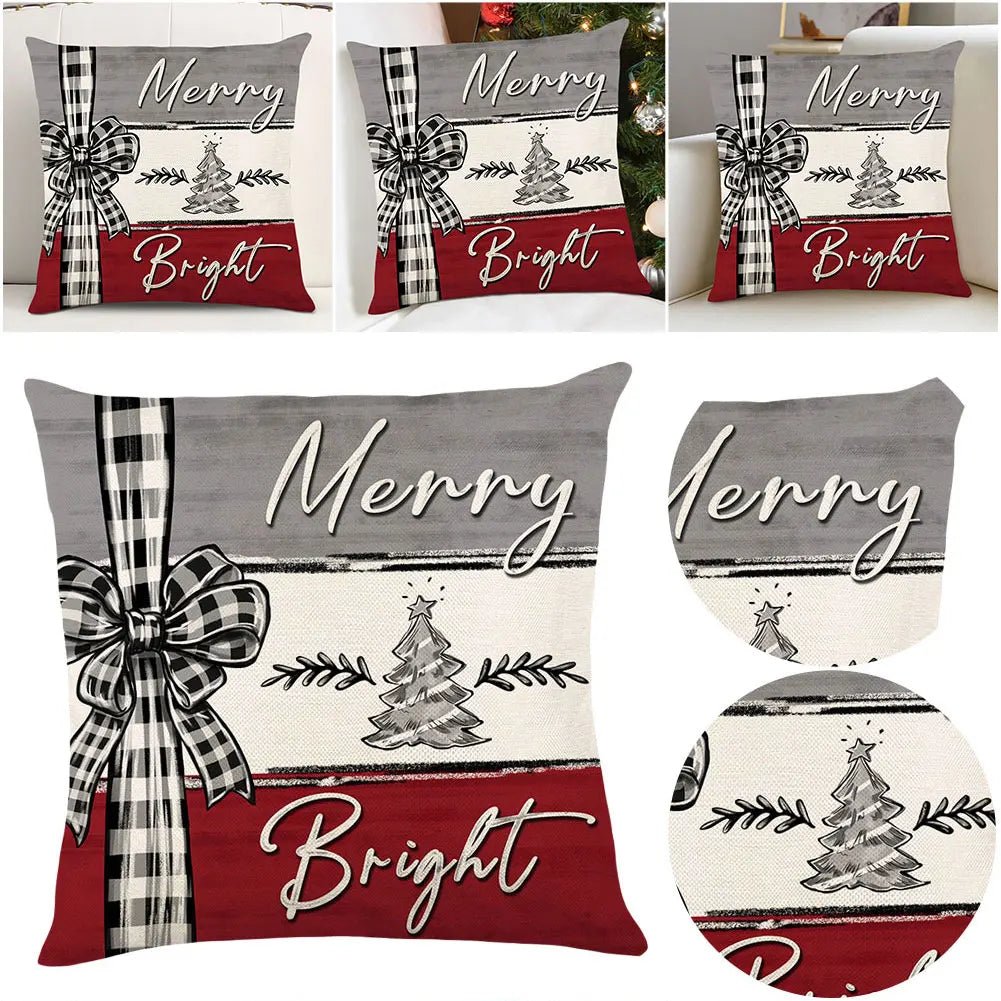 Christmas Linen Cushion Covers Enhance Your Home with Festive and Durable Design for Cozy Winter Decor - silverfoxgoods